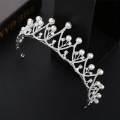 Wedding Crown Hair Jewelry Bridal Hair Accessories Women Baroque Pearl Crown Rhinestones Crystal Tiaras Bride Queen Party Crowns Gift. 