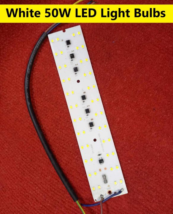 LED Light Bulbs 50W DIRECT AC 220V WHITE Color 220V 50Watt LED Light Bulbs 220V SMD LED Light Plate SMD LED Light 50W 198x34mm 48Pcs White LED With Cables