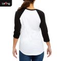 Women's Three-Quarter Raglan Sleeve Casual T-Shirt by Larong.