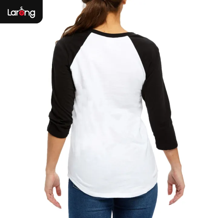 Women's%20Three-Quarter%20Raglan%20Sleeve%20Casual%20T-Shirt%20by%20Larong%20-%20Image%203
