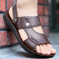 Men Leather Sandals Summer Classic Men Shoes Slippers Soft Sandals Men Roman Comfortable Outdoor Walking Footwearhn87. 
