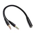 3.5mm AUX Audio Cable Splitter Cable Y-Splitter 1 Female to 2 Male Earphone line.