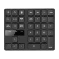 2.4G Wireless Numeric Keyboard Portable 35 Keys Financial Accounting Office Keyboard Built-in Rechargeable Battery Black-black. 