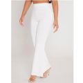 ZAARA High Waist Flare Pants - Stretchable Ribbed Fabric - pants for womens.