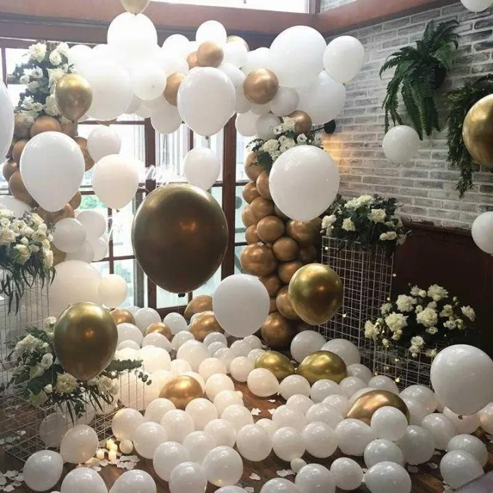 5/10/18inch%20Classic%20Matte%20White%20Latex%20Balloons%20Chrome%20Metallic%20Gold%20Balloon%20Arch%20Birthday%20Party%20Decor%20Baby%20Shower%20Wedding%20Globos%20-%20Image%204