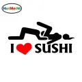 【Mary DAI Store】HotMeiNi 12*6cm I Love Sushi Sticker Car Truck Door Bumper Decal Funny JDM Rally Car Stickers Car Styling. 