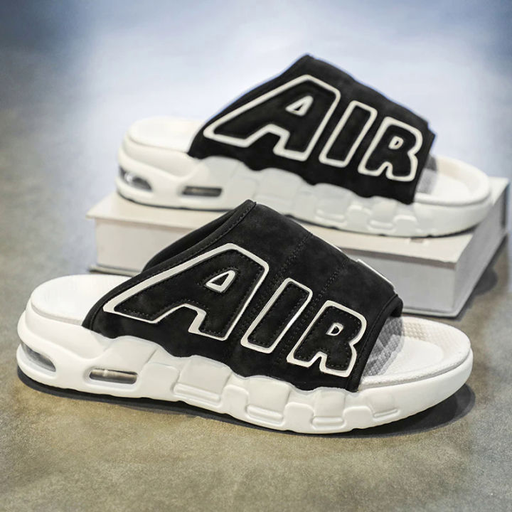 【selevn roind】 Air Cushion Slippers Summer Men Sandals Thick Sole Beach Slippers Flats Cloud Slides Sports Slippers Outdoor Man Sneaker Shoes