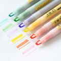 6PCS Double Ended Window Soft Highlighter Pens Pure Macaron Highlighter Pen for Textbook Written Notes. 