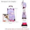 Children School Backpack Set with Wheels Students Bags for Girls Trolley Bag Cute Schoolbag Rolling Wheeled Backpack Child Girl.