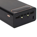 L16 16x18650 DIY Power Bank 2 USB Output Battery Case with LCD Display and Micro Type C Input PortBlack. 