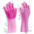 Silicone Dish washing Kitchen Hand Safety Gloves - Multicolor 2 Piece Set - Hand Gloves.
