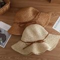 Beach Hats Adults Female Sunscreen Cap Simple Women Straw Hats Summer Sun Hats for Women Lady Folding Bow Travel Caps Female.