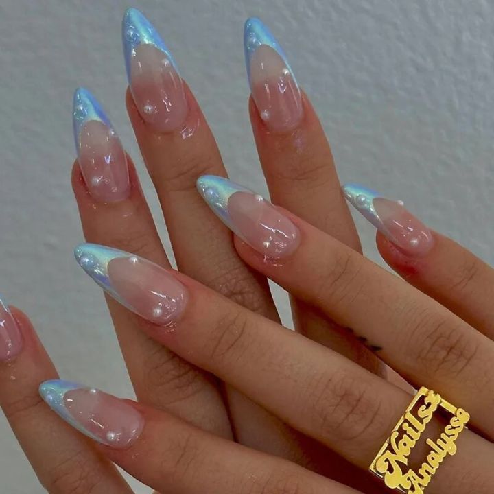 24Pcs%20Glitter%20French%20False%20Nails%20Pink%20Almond%20Nails%20with%20Rhinestone%20Long%20Oval%20Full%20Cover%20Nail%20Tips%20Wearable%20Press%20on%20Nails%20-%20Image%202