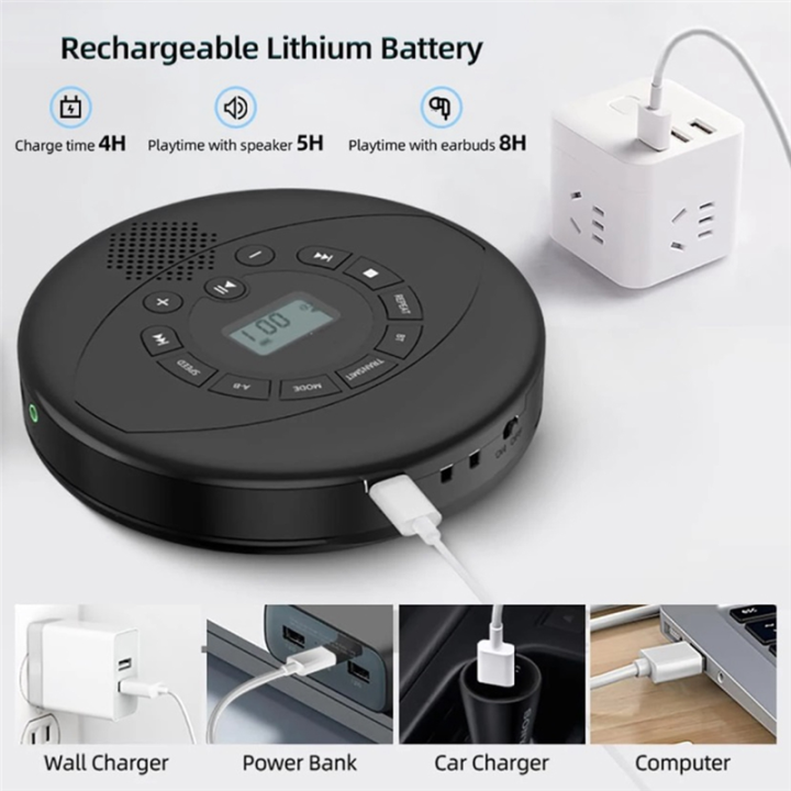 Portable%20CD%20Player%20Walkman%20Bluetooth%20CD%20Walkman%20Built-in%20Speaker%20with%20USB/AUX/Headphone%20Port%20-%20Image%206