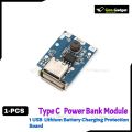 5V 1 USB Power Bank  Module Type B/C Lithium Battery Charging Protection Board USB For DIY Charger l DIY Power Bank Module, USB Charging Module, Single USB Power Bank Circuit. 