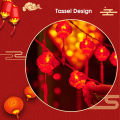 Auoyo Spring Festival Lantern String New Year Celebration Light Lantern Red Lantern Festival Atmosphere Decoration Curtain Light String Chinese Red Lanterns Decorations Hanging Lanterns with Tassel. 