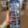 Ready Stock 2000ml Water Bottle Tumbler with straw & reminder time High capacity 2 Liter 2L Gym Outdoor Sport kettle. 