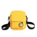 Canvas cute children's small bag Solid color Japanese mobile phone bag Korean version ins small square bag shoulder bag crossbody bag. 