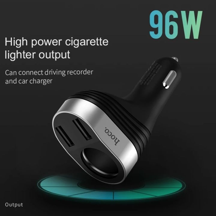 Hoco%205V3.1A%2096W%20Dual%20USB%20Car%20Charger%20With%20one%20Car%20Lighter%20Slot%20digital%20Display%20Charging%20Voltage%20Current%20For%20iphone%2011%20XS%20Samsung%20-%20Image%202