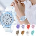 Wenefang Casual women silicone jelly band quartz wrist watch women cute transparent eco-friendly candy students watch. 