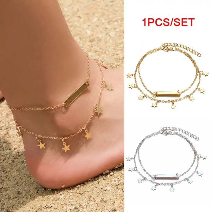 Double%20chain%20Star%20%5BPayel)anklet%20for%20women%20-%20Image%204