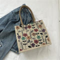Sewing thread Tote bag Practical printing Splicing Shoulder bag canvas Commuter bag for Daily use Work bag Shopping bag Travel companion Fashion statement.