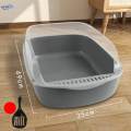 Cat High Sided Cat Sandbox for Medium Large Cats Small Animals Gray. 
