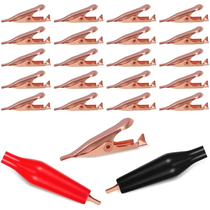 20 Mini Toothless Alligator Test Clips,Solid Copper Clips Electrical ...