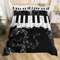 Piano Keys Comforter Cover Rotating Musical Notes Duvet Cover Tie Dye Bedding Set for Kids Boys Girl Music Polyester Quilt Cover. 
