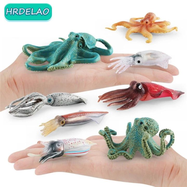 Baby Montessor Simulated Ocean belemnite Octopus Squid Animal Model Educational Toy For Children Gifts