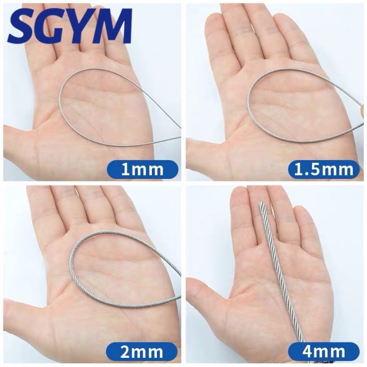 304%20Stainless%20Steel%20Wire%20Rope%20Soft%20Fishing%20Lifting%20Cable%207%C3%977/7*19%20Clothesline%200.8mm%201mm%201.5mm%202mm%203mm%204mm%20Aluminum%20sleeve%20-%20Image%206