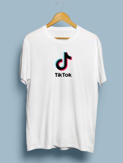 TikTok White Jersey T-Shirt For Men