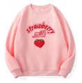 S-3XL Harajuku Kawaii Sweatshirt Strawberry Pink Sweatshirts Spring Kpop Korean Style Fleece Women Cute Top Outwear for Girls. 