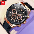 OLEVS Watch For Men Waterproof Original New Fashion Trendy Diamond Multifunction Chronograph Sport Silicone Strap Casual Calendar Luminous 9911.