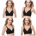 Transparent big size bra 34 36 38 40 42 44 46 B C D cup Brand  women how out lace  push up bra ladies Lingeries C306. 