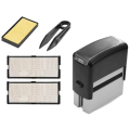 DIY Customize Rubber Seal Stamp for Business Name, Address, Phone number, MFG, EXP Date or other Date seal /Printing Auto Rubber Stamp with Tweezers Kit. 