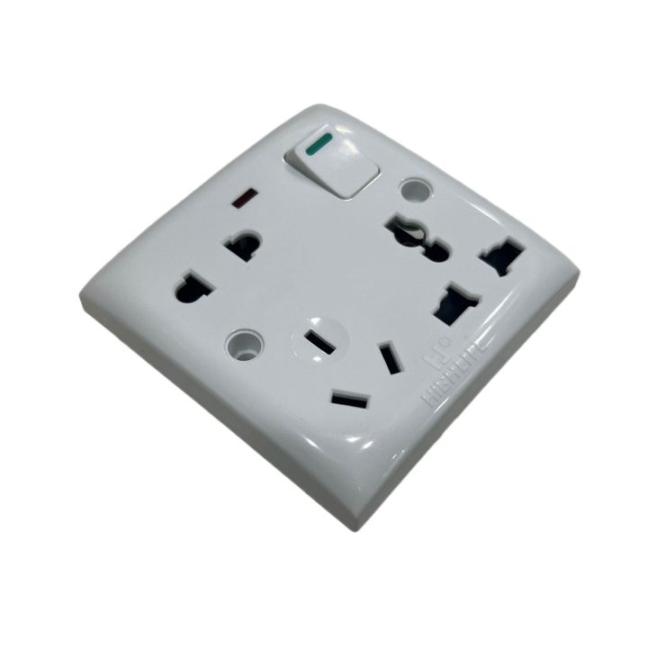 6 Pin Multi with Type I, 2 Pin and 3 Pin Combined Function Universal Socket with Switch 6Pin Multy