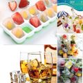 Sunshine Ice Cube Tray, Flexible 14-Ice Trays with Spill-Resistant Detachable Easy-Release Silicone. 