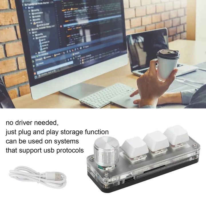 Gaming%C2%A0Keyboard,%20Mini%20Keypad%20Portable%203%20Key%20White%20for%20Laboratory%20-%20Image%208