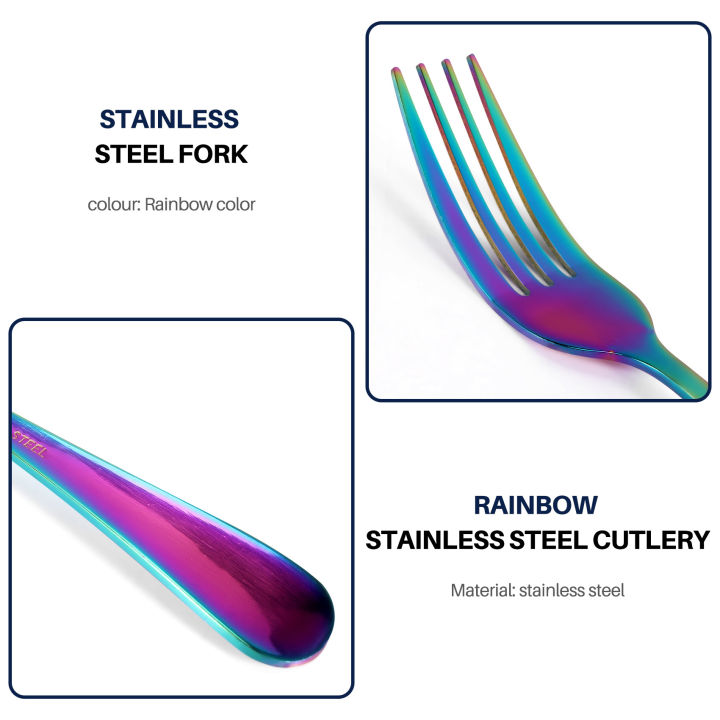 Stainless%20Steel%20Table%20Forks%20Set,%206Pcs%20Rainbow%20Color%20Stainless%20Steel%20Tableware%20Cutlery%20Dinnerware%20Set%20Dishwasher%20Safe,%20Fork(20cm/7.87%20inch)%20-%20Image%207