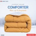 ComfortHouse Solid Colour Luxury Lightweight Comforter - Experience Cozy Warmth and Style for Winter - Easy to Maintain. 