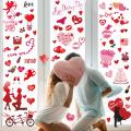 Romantic Window Decals Romantic Valentine's Day Window Stickers Easy to Apply Love Themed Decals for Creating Vibrant Atmosphere No Residue 9pcs Set Valentine Day Window Stickers. 