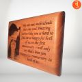 Wooden Engraved Frame plaque with customized picture and text Customized. 