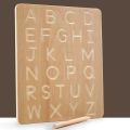 Montessori Wooden Alphabet Board for Children Letters Educational Toy Baby Handwritten Track Copy Groove Toys Alphanumeric Board. 