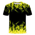 High quality fashion sales Men's new summer T-shirt with round neck short sleeve blue green red purple flame 3D printed top 6XL. 