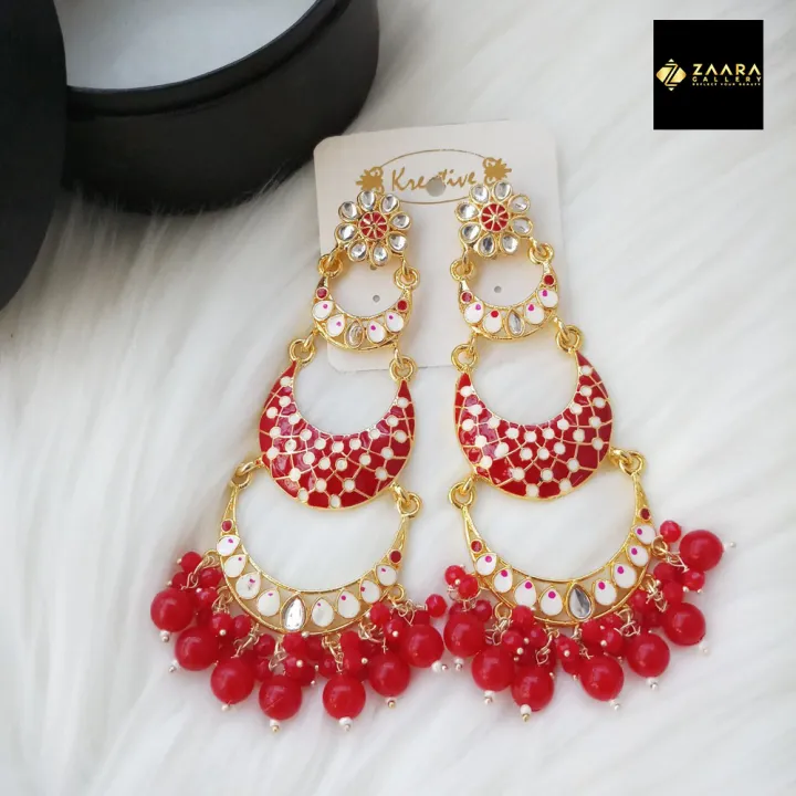 Jaypuri%20Meenakari%20Red%20Earrings%20for%20Women%20(Imported)%20-%201%20Pair%20M-JE5601%20-%20Ear%20Rings%20-%20Earrings%20-%20Image%203