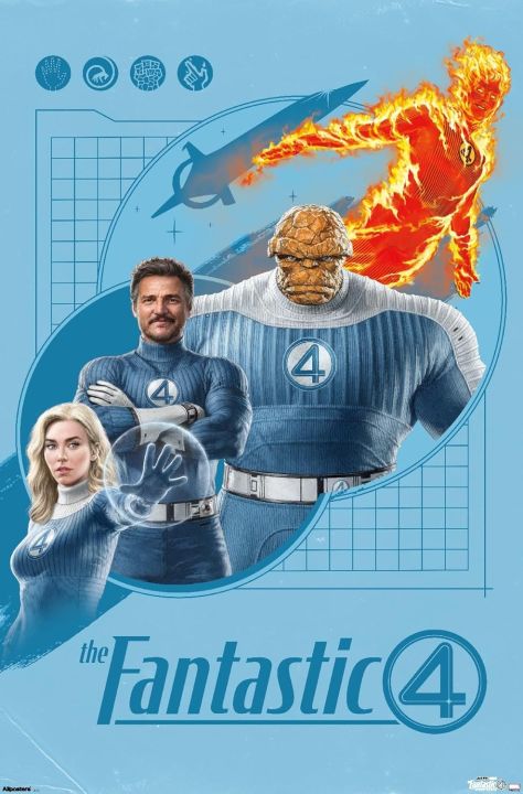 12 X 8 Inch Vinyl Sticker  Marvel Fantastic Four: First Steps (2025) - First Family Wall Poster