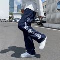 Jeans Men Skeleton Baggy Casual Jean Pants Mens Japan Style Streetwear Wide Leg Denim Trousers Male Vintage Blue Denim Pants. 