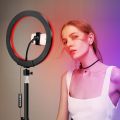 10" RGB LED Soft Ring Light with Tripod Stand for Photography Makeup YouTube Video Shooting Selfie - Ring Light. 