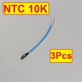 3Pcs 10K NTC Thermistor Temperature Sensor Black Epoxy Bead Probe 55mm 103 Without Connector For General Purpose. 